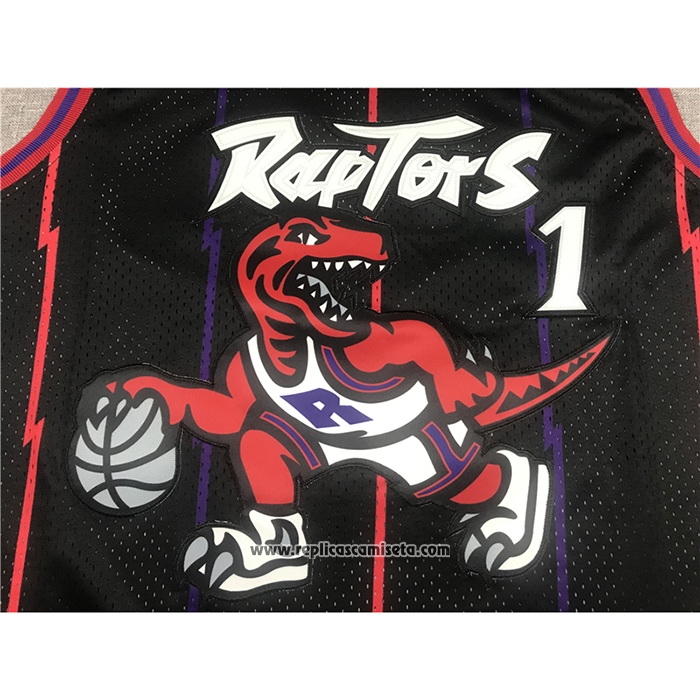 Camiseta Toronto Raptors Tracy Mcgrady #1 Mitchell & Ness 1998-99 Negro2